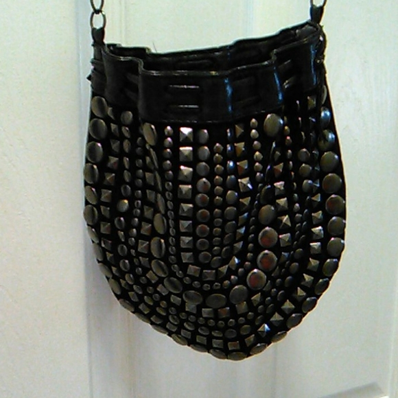 Black metal studded bag (33 inches long) - Picture 5 of 7